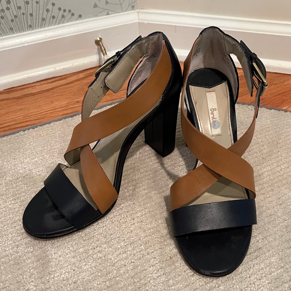 brown and black heels